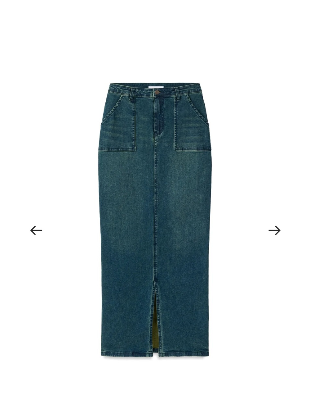 Recollection Brand mid denim skirt with slit